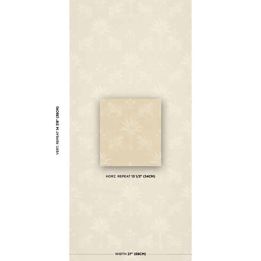 Purchase 5012923 | Tiger Palm Silhouette, Mistral Sand - Schumacher Wallpaper