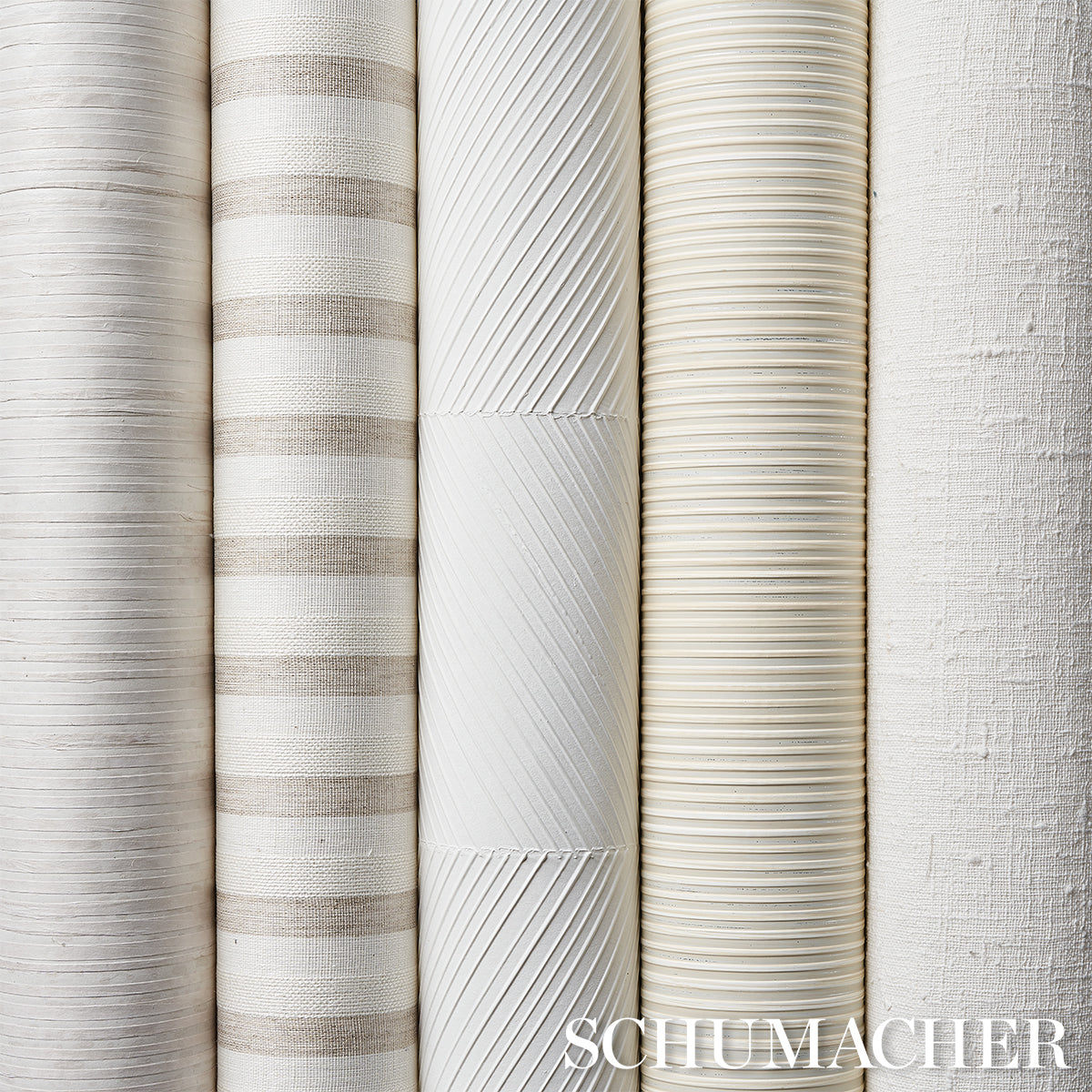 Purchase 5012960 | Linen Bark, White - Schumacher Wallpaper