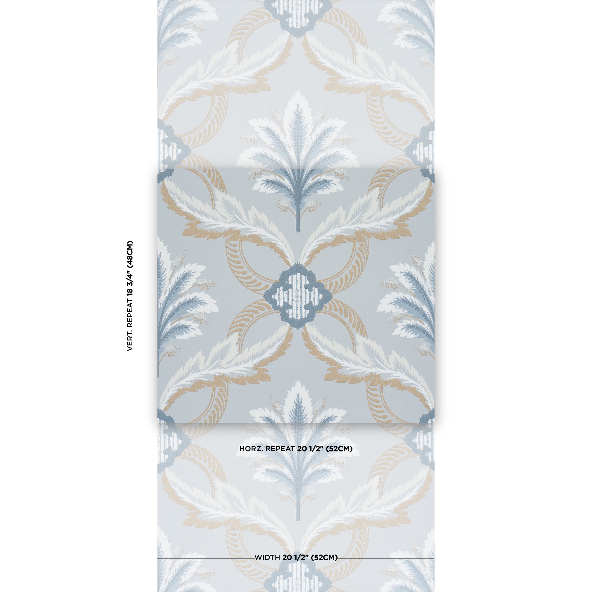 Purchase 5013152 | Front Waltz, Light Blue - Schumacher Wallpaper