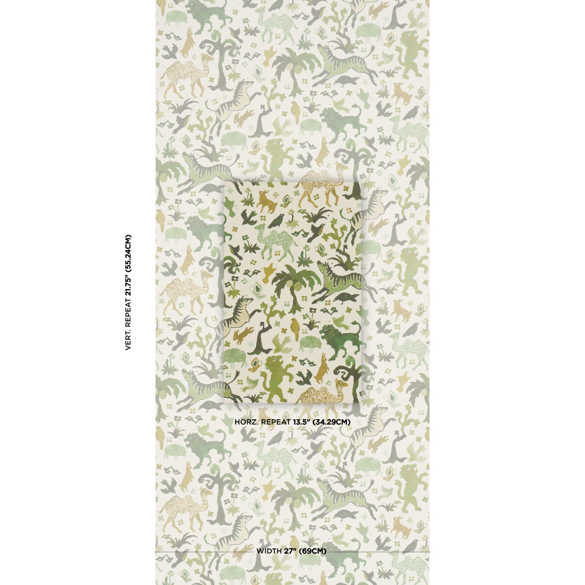 Purchase 5013533 | Beasts, Green - Schumacher Wallpaper