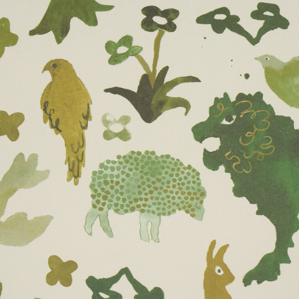 Purchase 5013533 | Beasts, Green - Schumacher Wallpaper