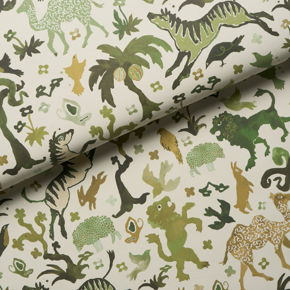 Purchase 5013533 | Beasts, Green - Schumacher Wallpaper