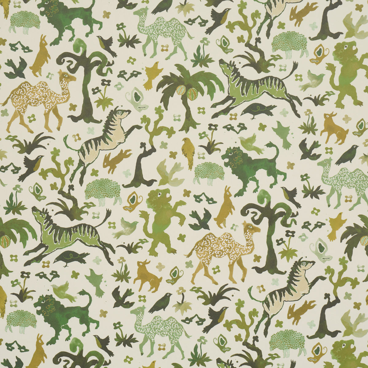 Purchase 5013533 | Beasts, Green - Schumacher Wallpaper