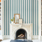 Purchase 5013623 | Edwin Stripe Wide, Teal - Schumacher Wallpaper