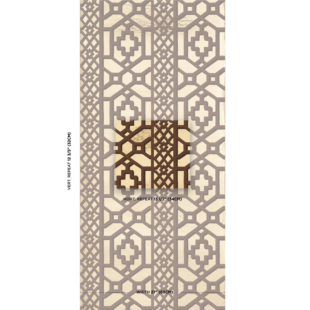 Purchase 5013640 | Zanzibar Trellis Mylar, Gold Mylar - Schumacher Wallpaper