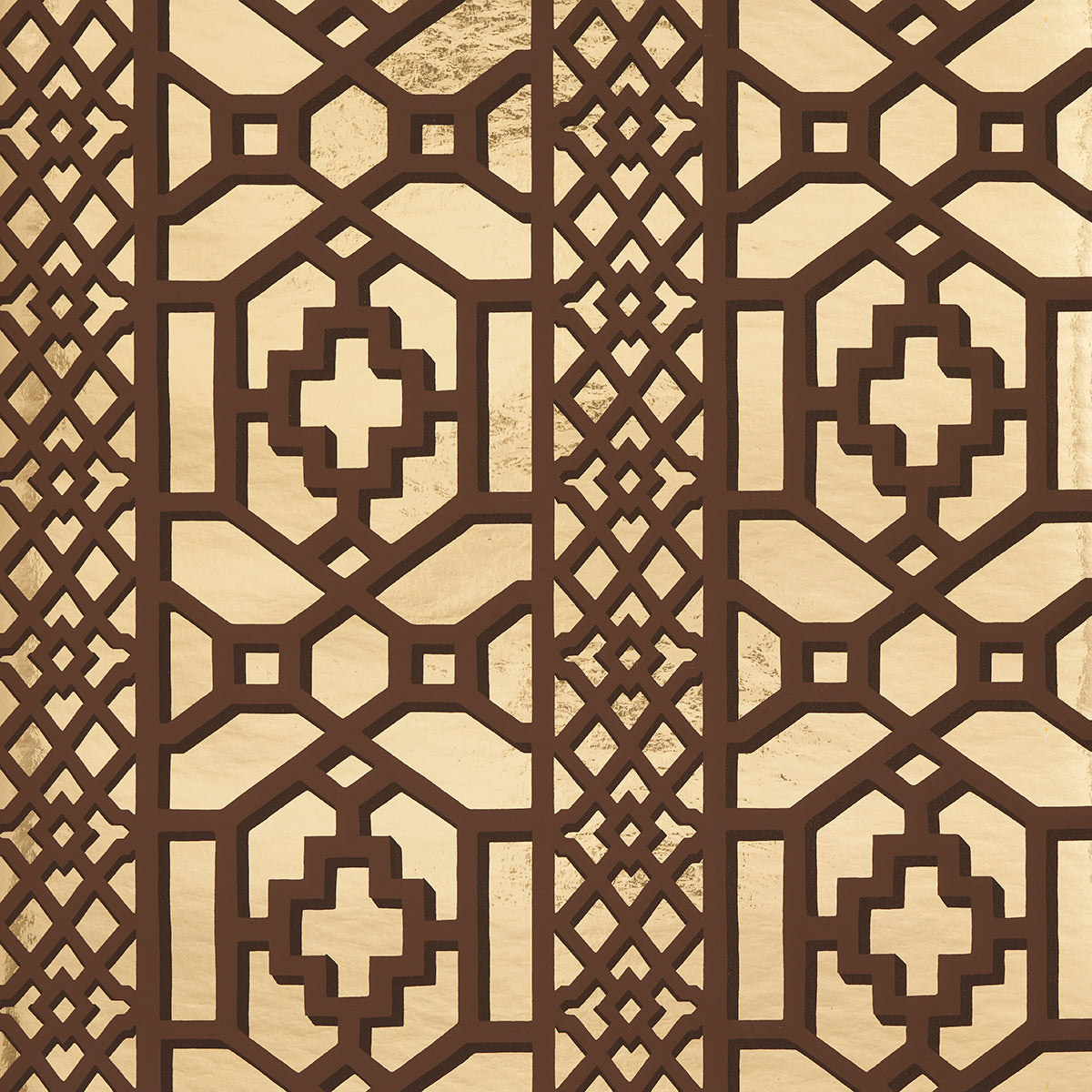 Purchase 5013640 | Zanzibar Trellis Mylar, Gold Mylar - Schumacher Wallpaper