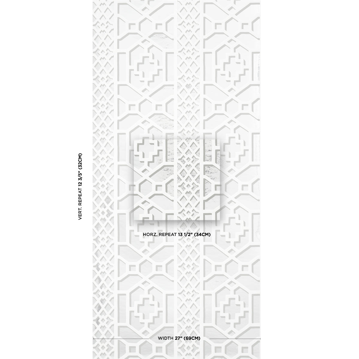 Purchase 5013641 | Zanzibar Trellis Mylar, Silver Mylar - Schumacher Wallpaper