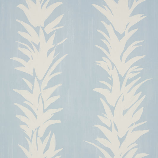 Purchase 5013664 | White Lotus, Soft Blue - Schumacher Wallpaper