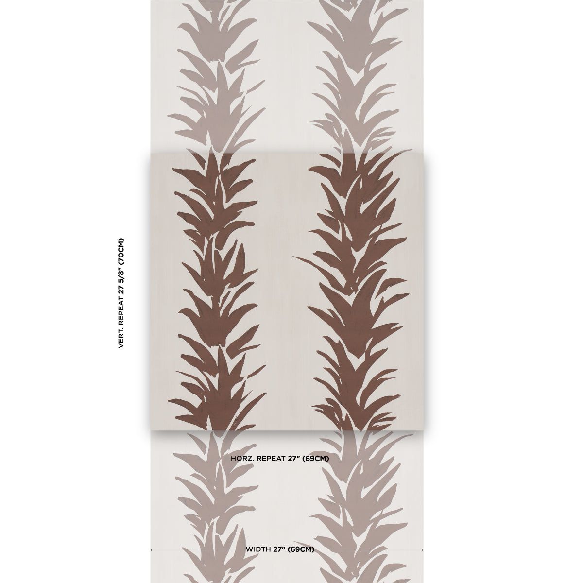 Purchase 5013665 | White Lotus, Cocoa - Schumacher Wallpaper