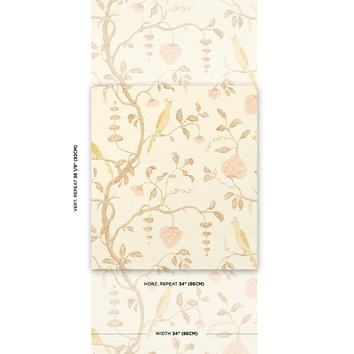 Purchase 5013701 | Wisteria Sisal, Amber & Rose - Schumacher Wallpaper