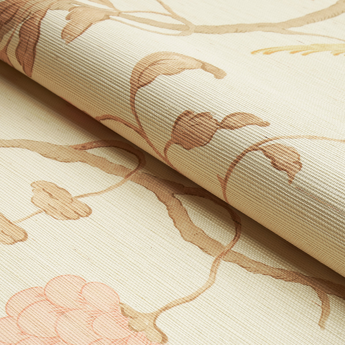 Purchase 5013701 | Wisteria Sisal, Amber & Rose - Schumacher Wallpaper