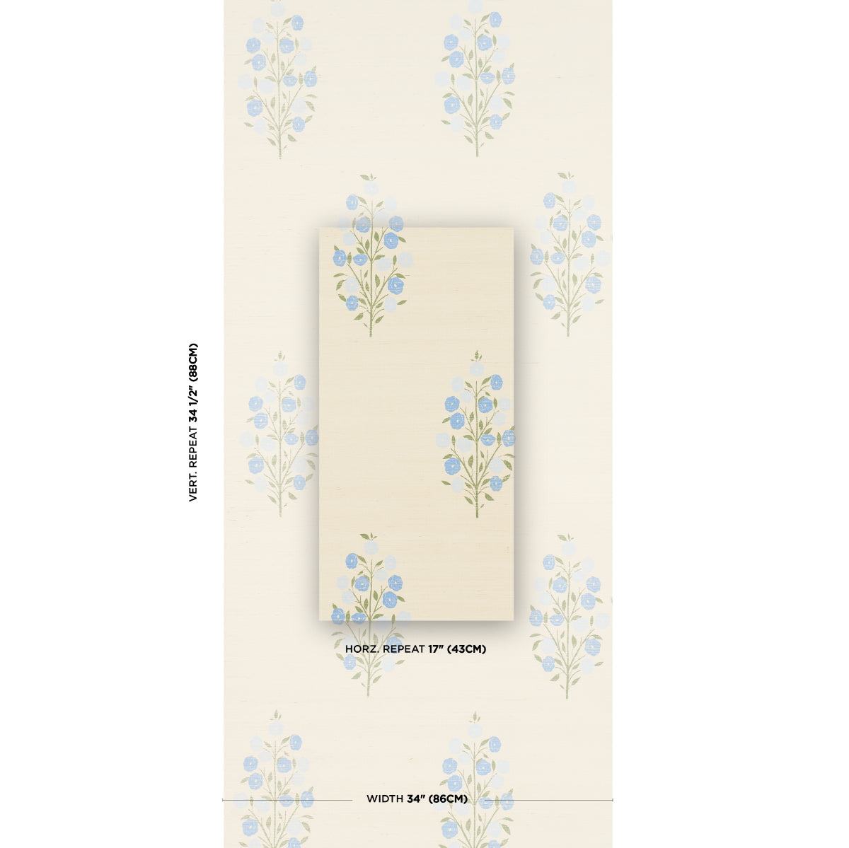 Purchase 5013710 | Josepha, Blue - Schumacher Wallpaper