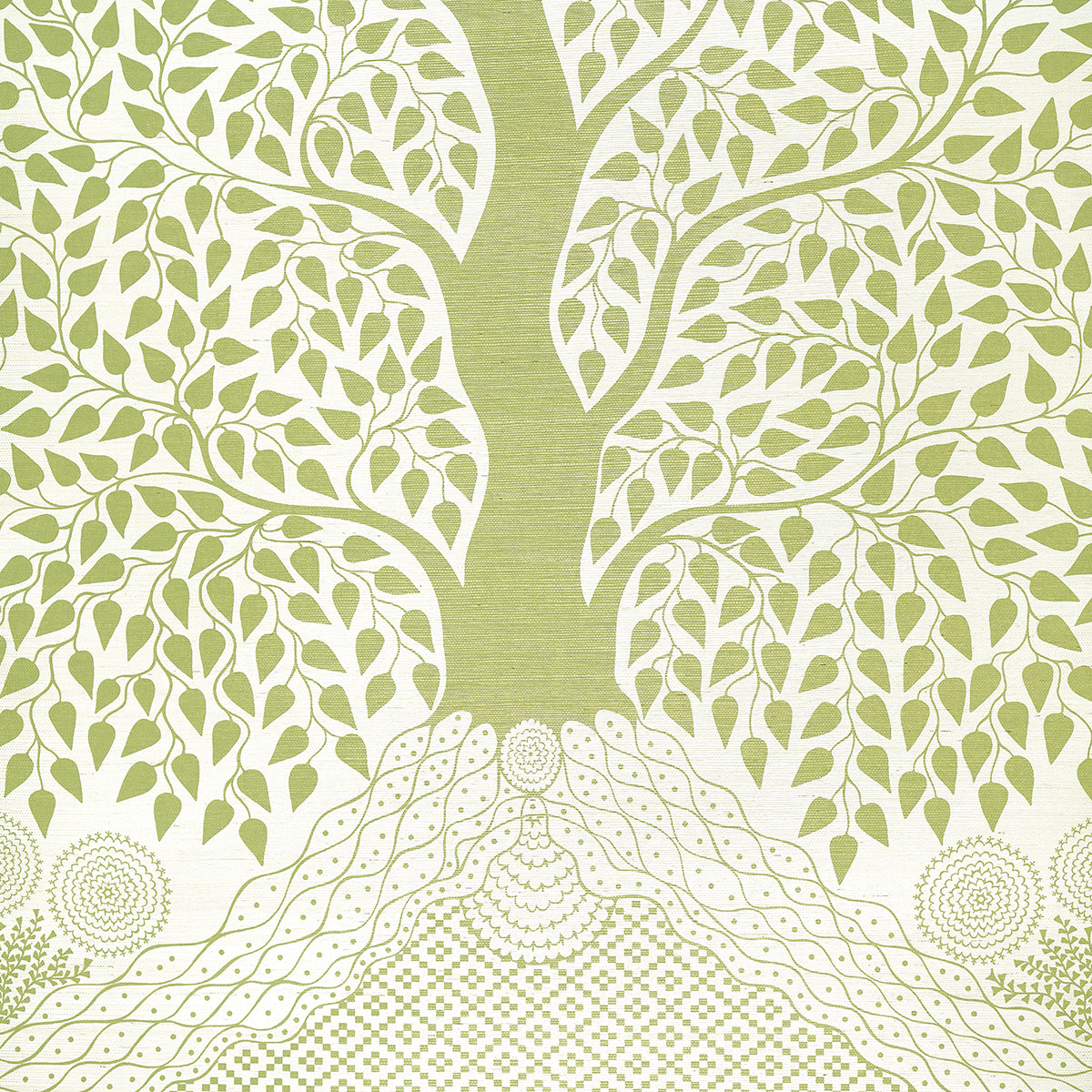 Purchase 5013721 | Kayon Sisal Panel, Soft Green - Schumacher Wallpaper