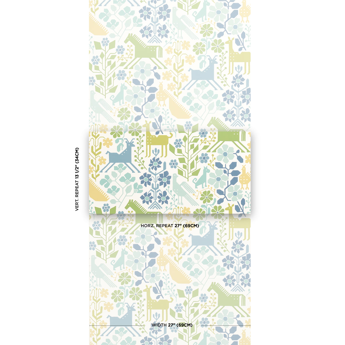 Purchase 5013761 | Lupita, Blues And Greens - Schumacher Wallpaper