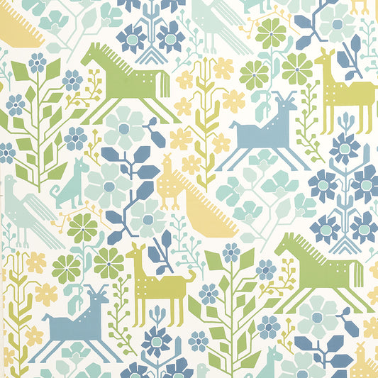 Purchase 5013761 | Lupita, Blues And Greens - Schumacher Wallpaper