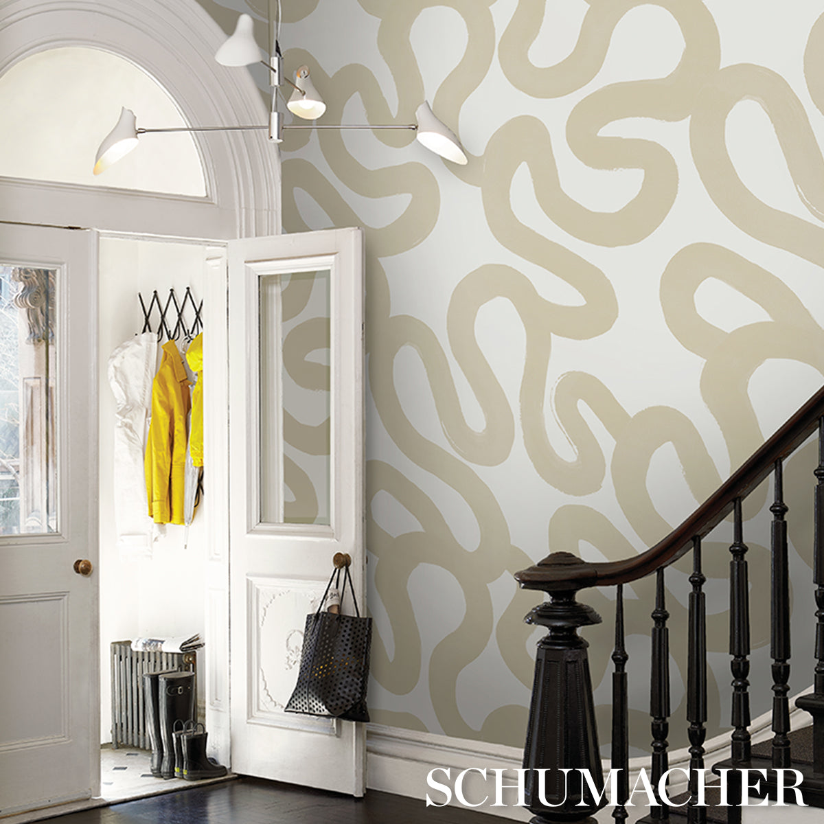 Purchase 5013995 | Trace, Sand - Schumacher Wallpaper