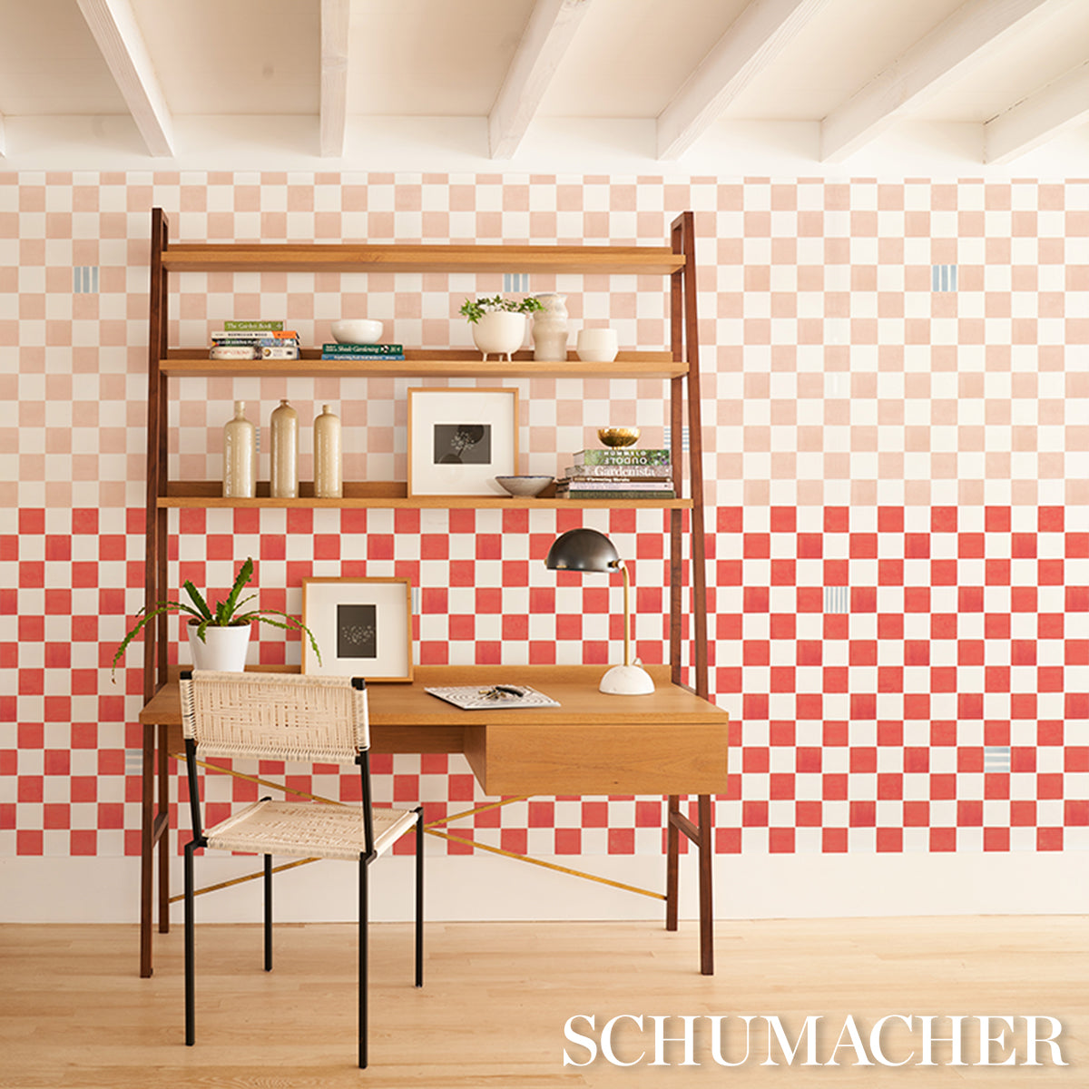 Purchase 5014265 | Gambit Panel, Earthy Pink & Red - Schumacher Wallpaper