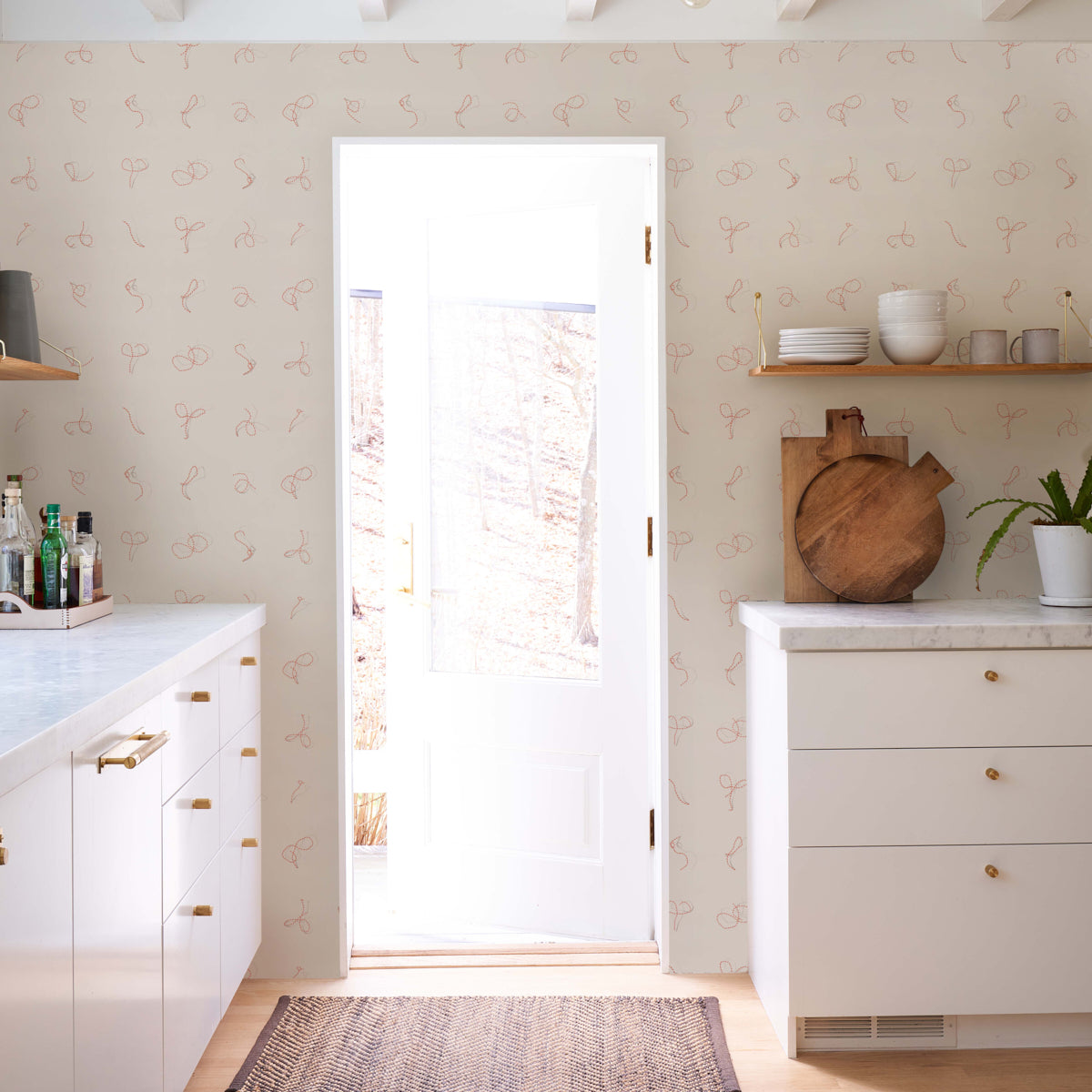 Purchase 5014470 | Butcher String, Red And White On Ivory - Schumacher Wallpaper