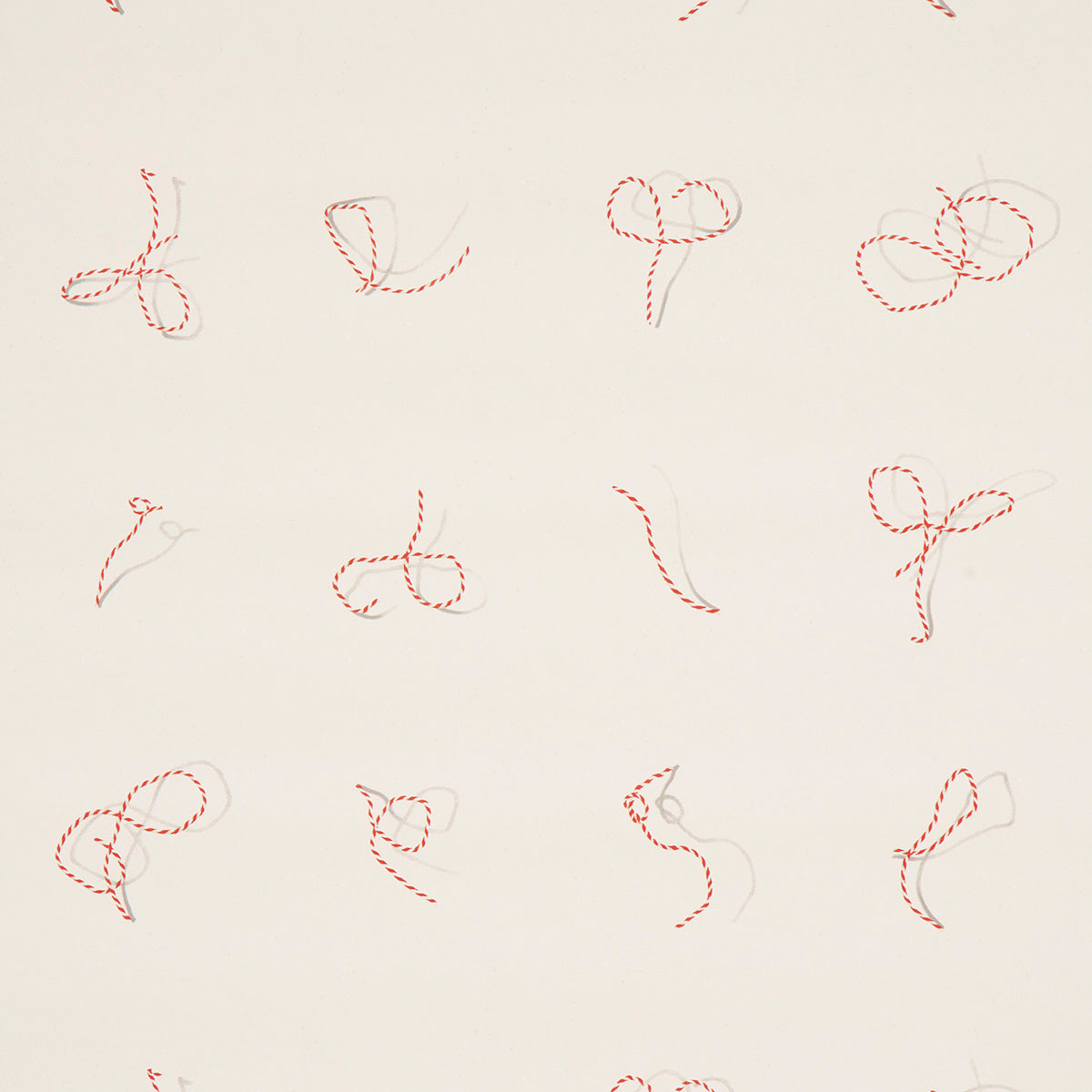 Purchase 5014470 | Butcher String, Red And White On Ivory - Schumacher Wallpaper