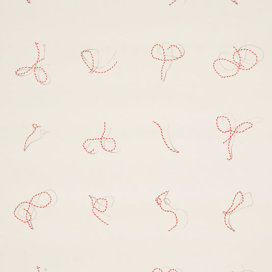 Purchase 5014470 | Butcher String, Red And White On Ivory - Schumacher Wallpaper