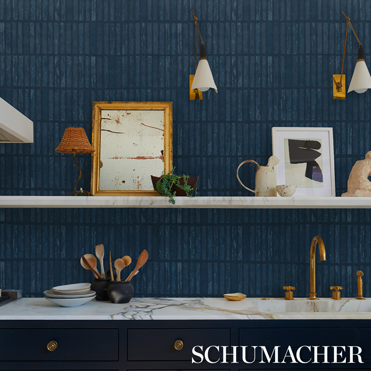5014592 | Wabi-Sabi, Dark Blue - Schumacher Wallpaper