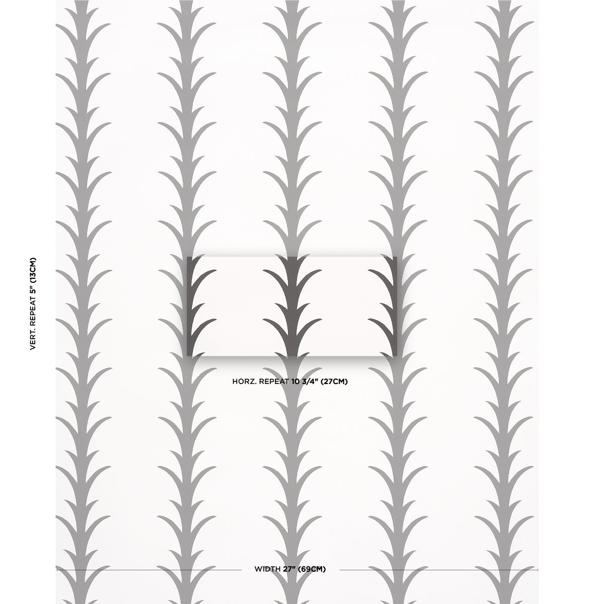 Purchase 5014773 | Acanthus Stripe, Carbon On Ivory - Schumacher Wallpaper