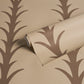 Purchase 5014774 | Acanthus Stripe, Brown On Beige - Schumacher Wallpaper