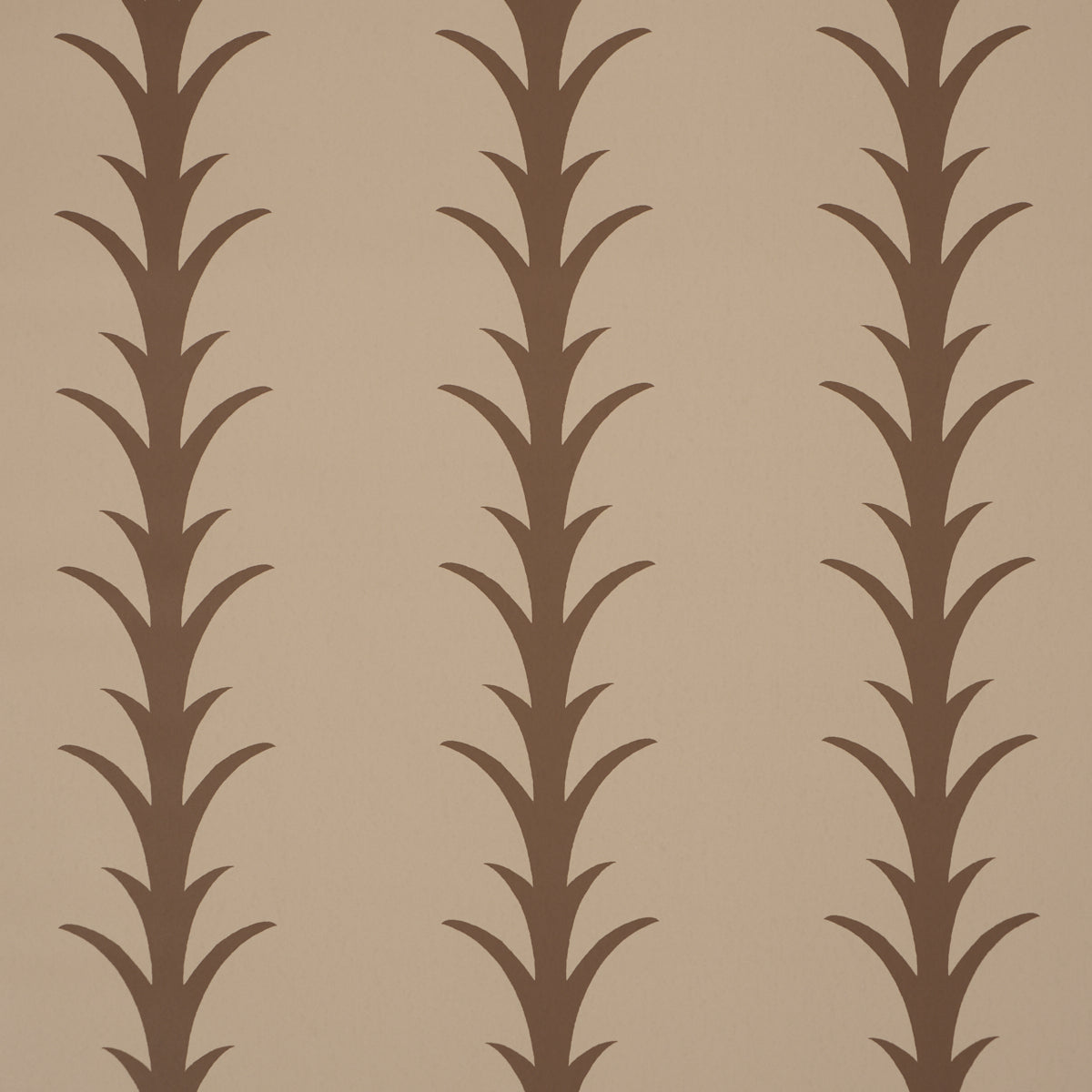 Purchase 5014774 | Acanthus Stripe, Brown On Beige - Schumacher Wallpaper