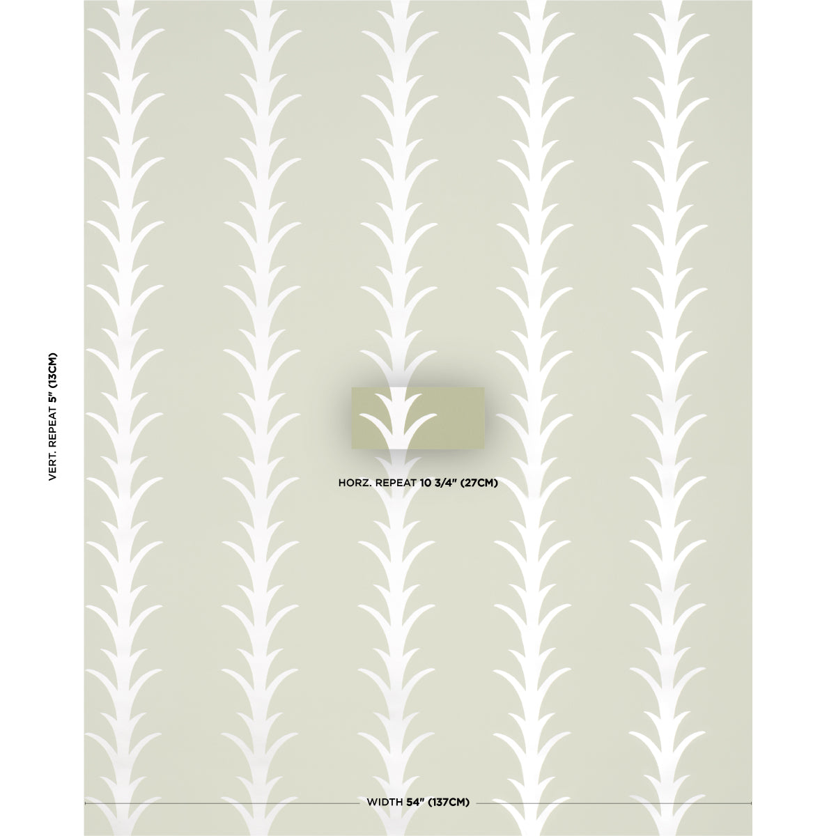 Purchase 5014776 | Acanthus Stripe, Metallic On Sage - Schumacher Wallpaper
