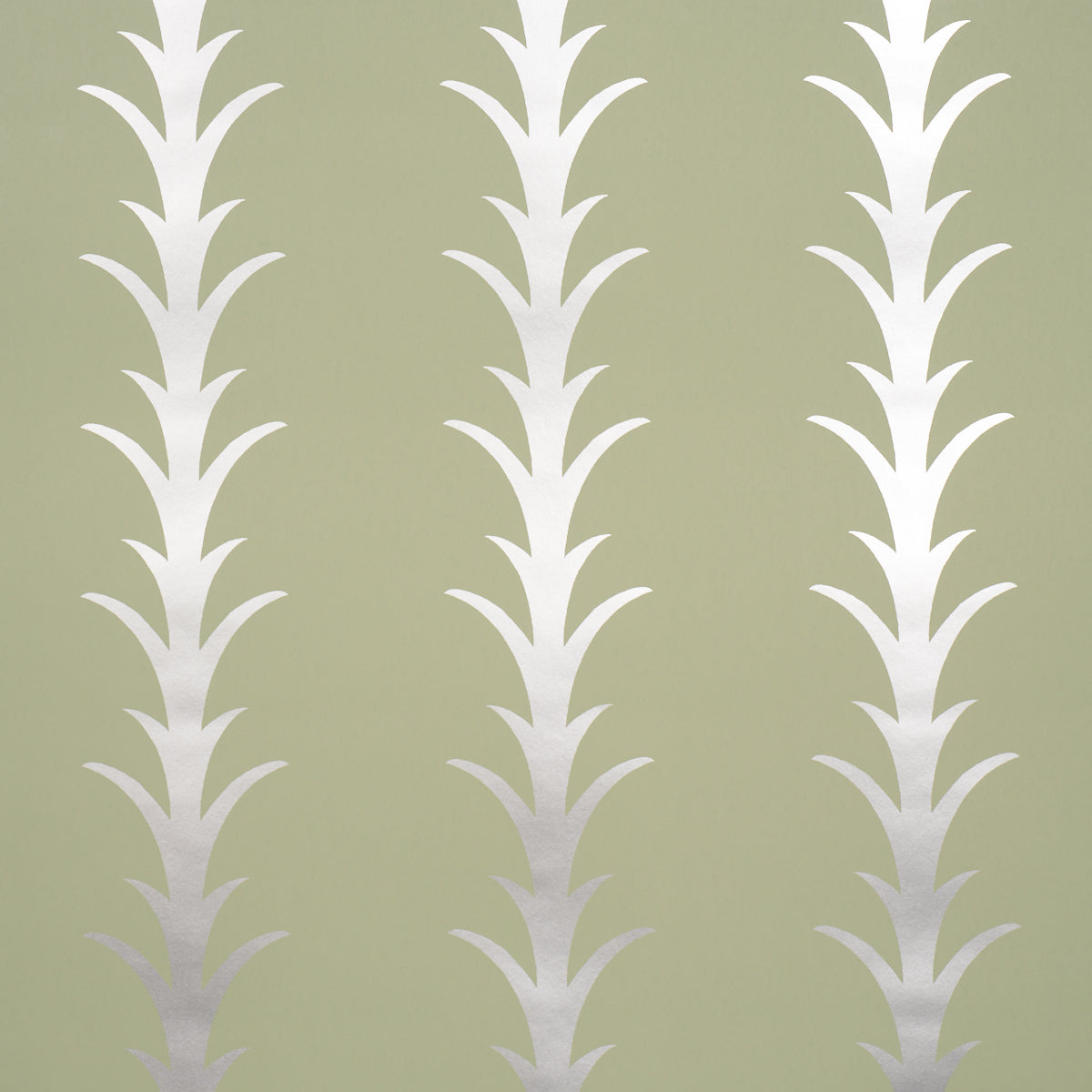 Purchase 5014776 | Acanthus Stripe, Metallic On Sage - Schumacher Wallpaper