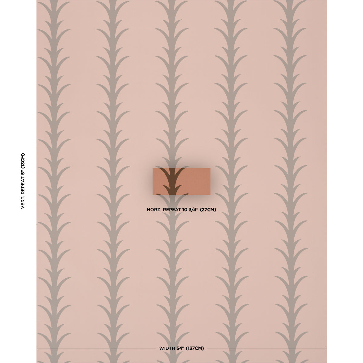 Purchase 5014778 | Acanthus Stripe, Brown On Rosewood - Schumacher Wallpaper