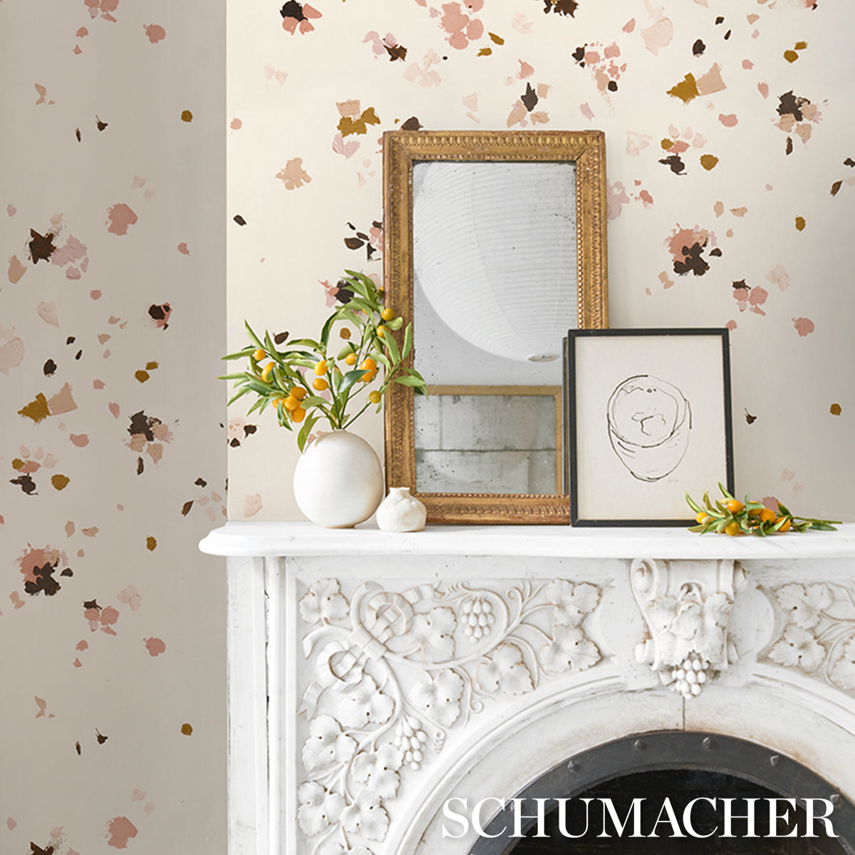 Purchase 5014885 | Fairfarren, Warm Pink - Schumacher Wallpaper