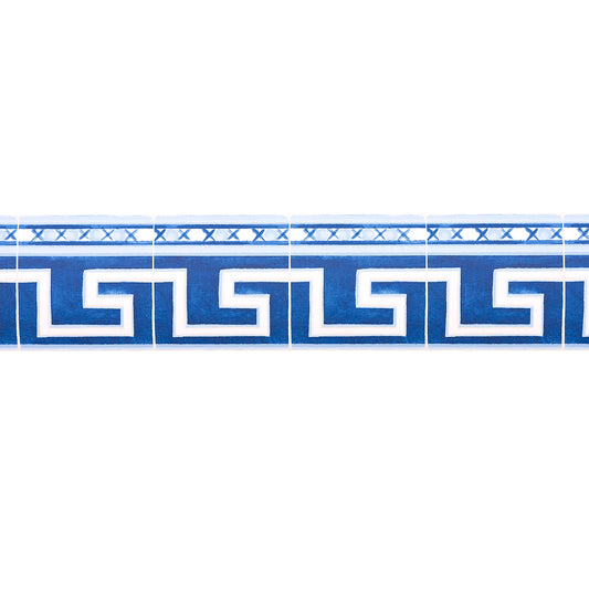 Purchase 5015130 | Azulejos Border, Azure - Schumacher Wallpaper