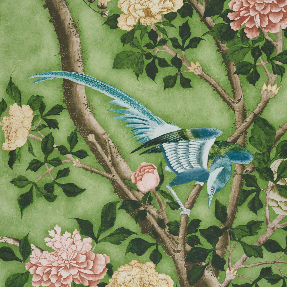 Purchase 5015153 | Les Oiseaux Panel Set, Apple Green - Schumacher Wallpaper