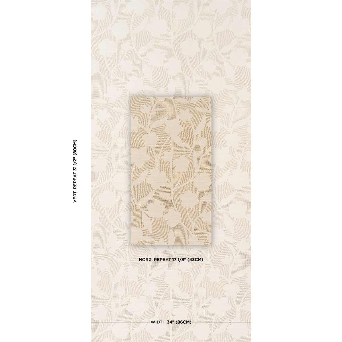 Purchase 5015181 | Kantha Embroidered Flower Sisal, Neutral - Schumacher Wallpaper