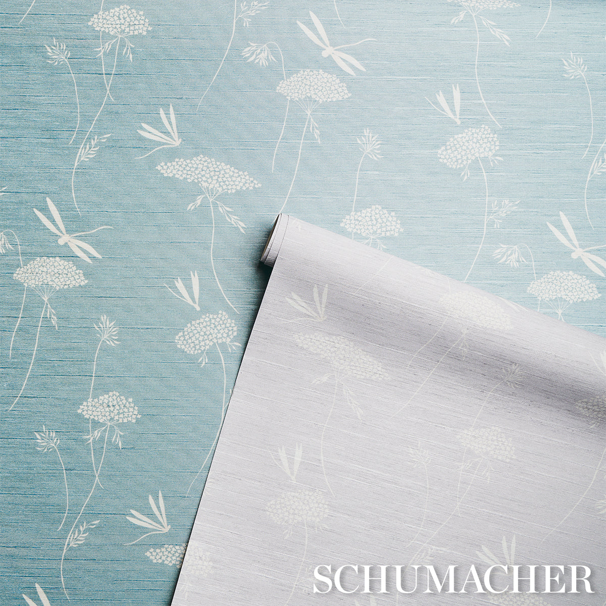 Purchase 5015191 | La Libellule Silk, Ciel - Schumacher Wallpaper