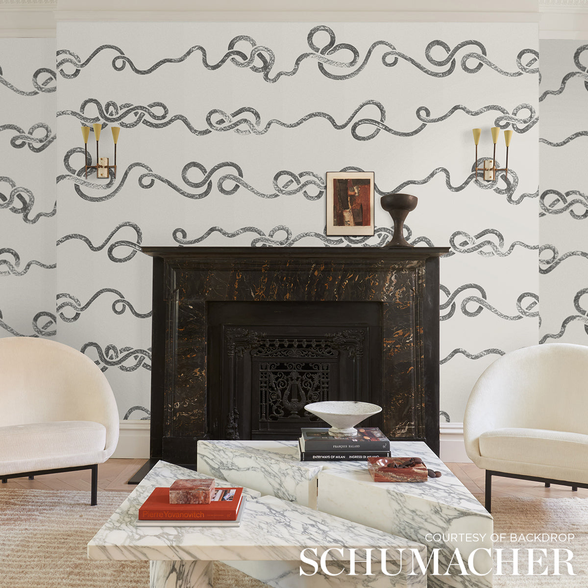 Purchase 5015300 | Rhapsody, Graphite - Schumacher Wallpaper