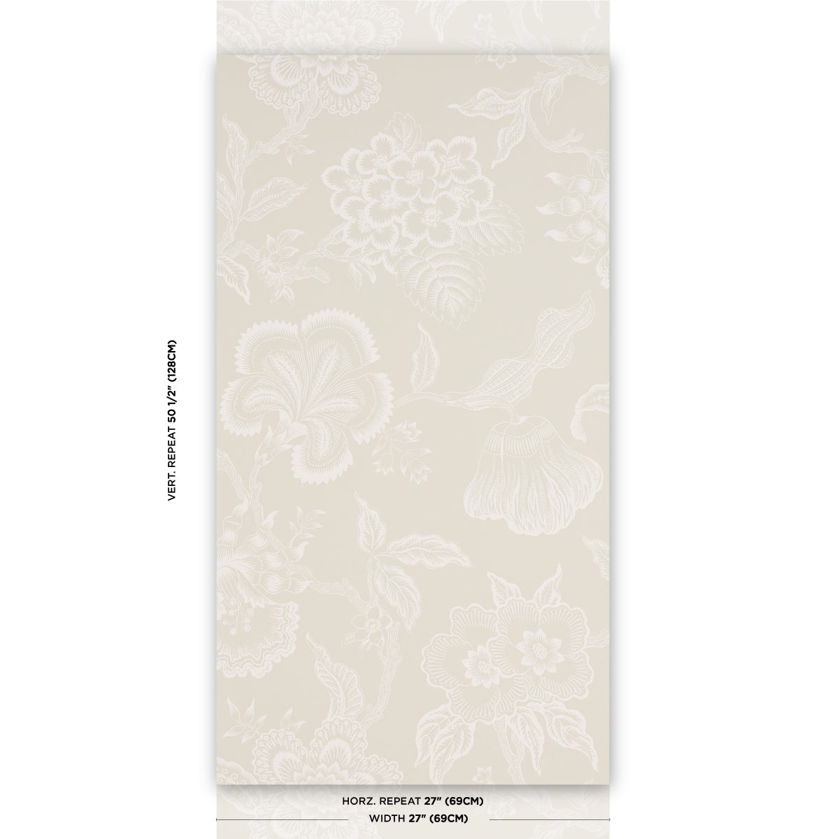 Purchase 5015320 | Hothouse Flowers Silhouette, Cream - Schumacher Wallpaper
