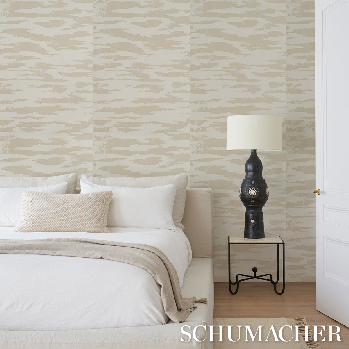 Purchase 5015331 | Plastered Manuscipt, Arctic - Schumacher Wallpaper