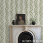 Purchase 5015362 | Tasmanian Mimosa, Ivory & Green - Schumacher Wallpaper