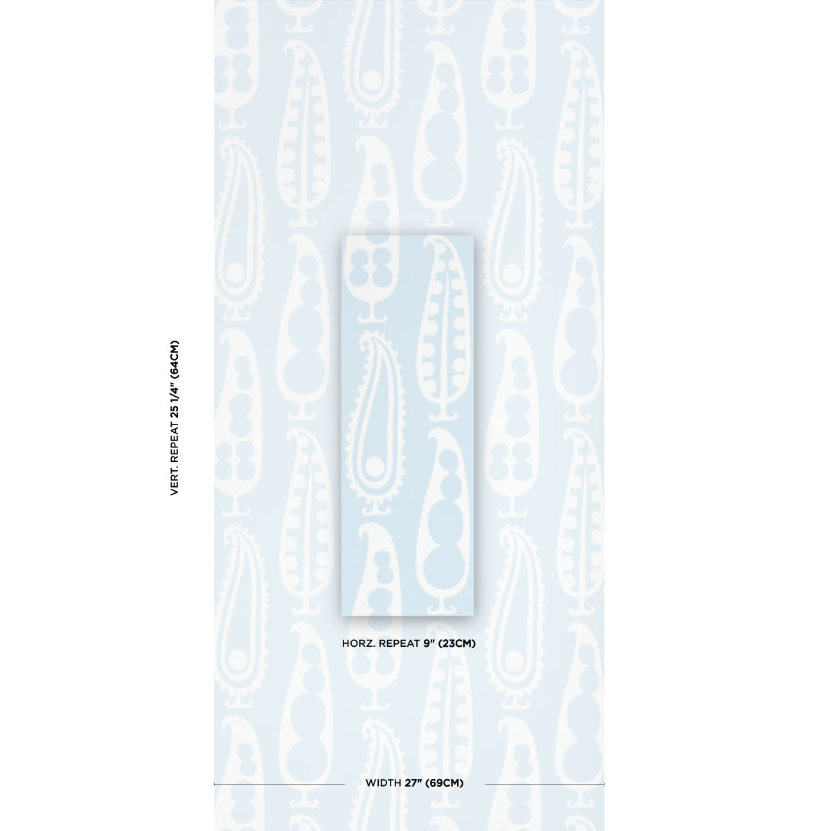 Purchase 5015380 | Paisley Peas, Sky - Schumacher Wallpaper