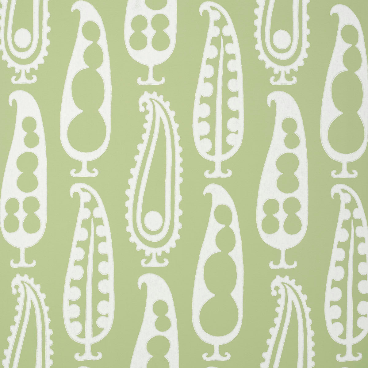 Purchase 5015381 | Paisley Peas, Green - Schumacher Wallpaper