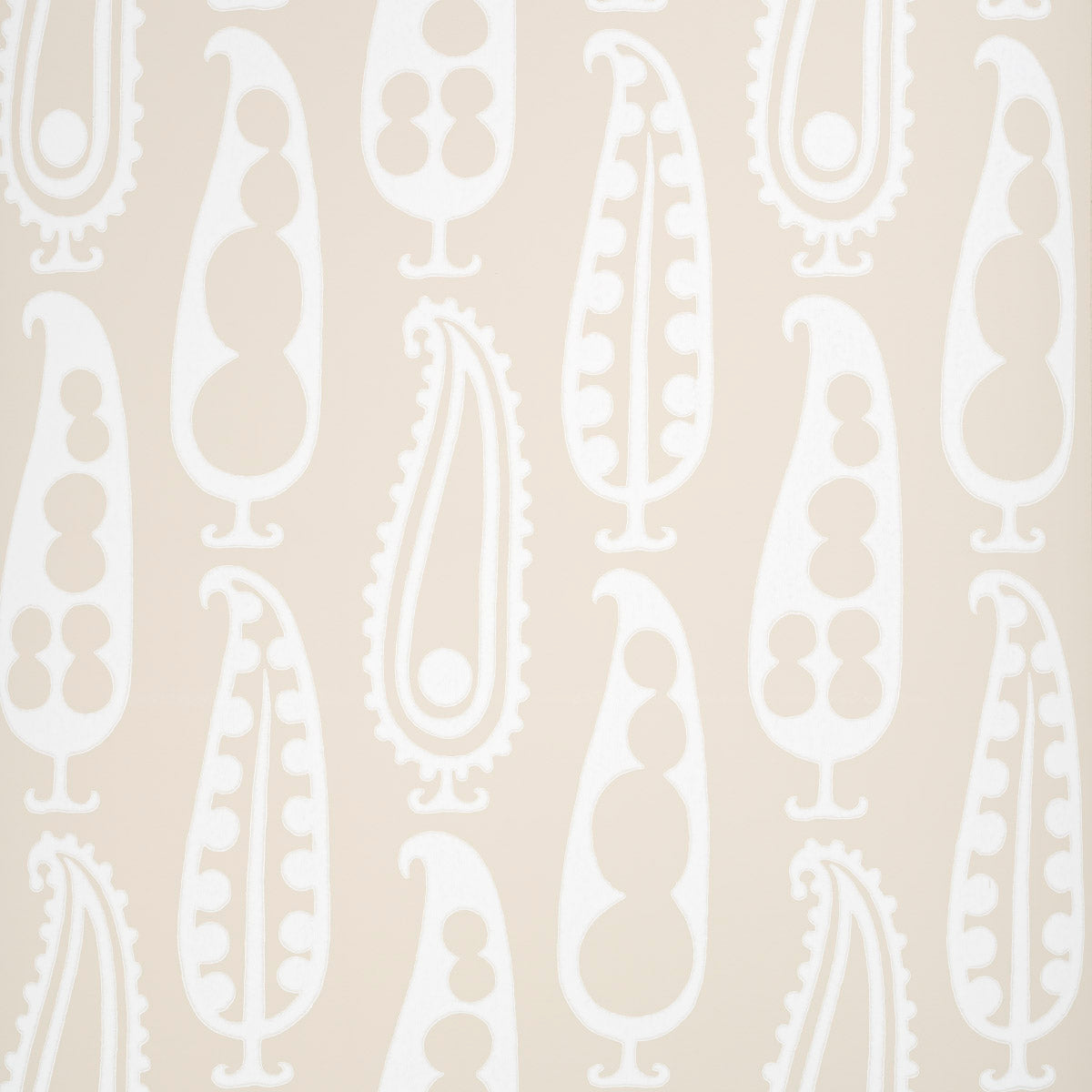 Purchase 5015382 | Paisley Peas, Natural - Schumacher Wallpaper