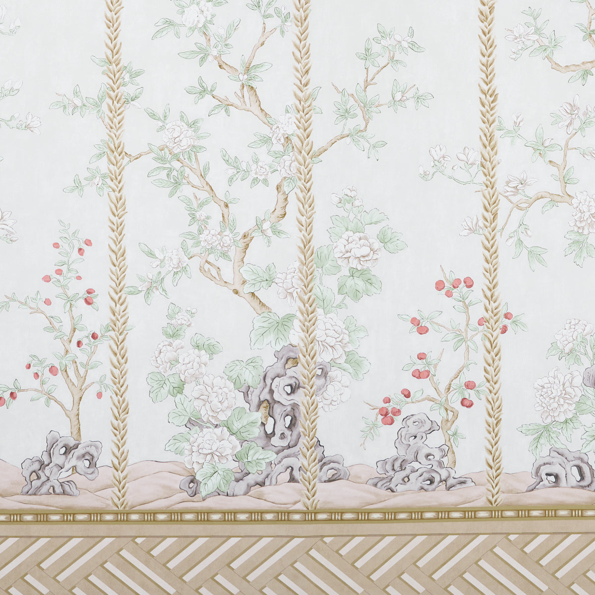 Purchase 5015401 | Victoria Panel Set, Stone - Schumacher Wallpaper