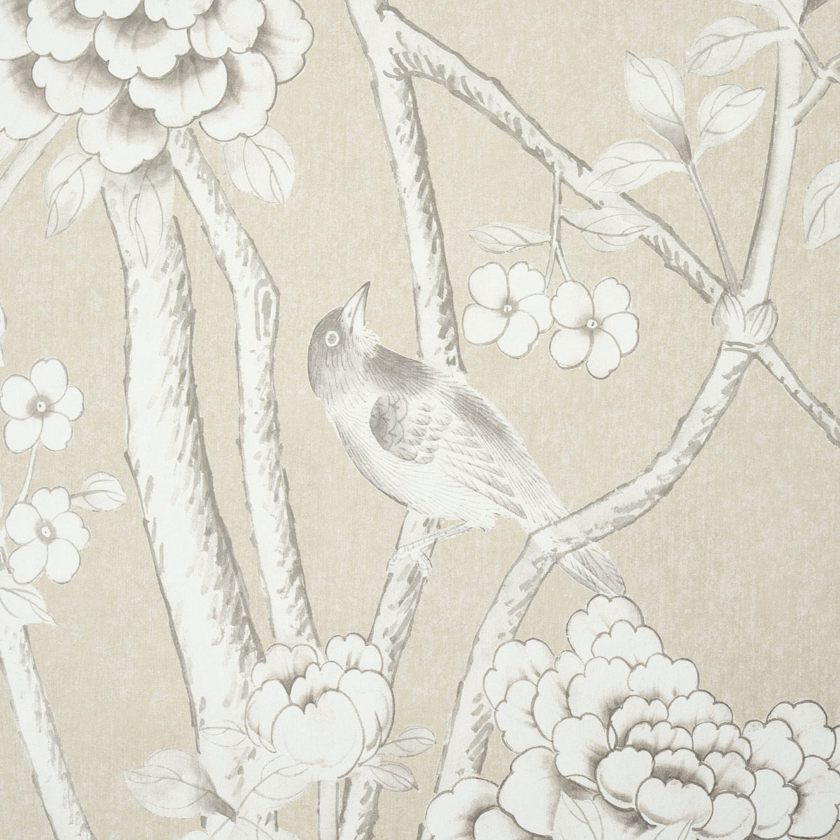 Purchase 5015440 | Chinois Palais Panel, Stone - Schumacher Wallpaper