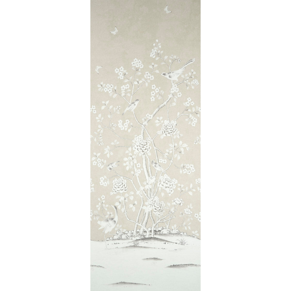 5015440 | Chinois Palais Panel, Stone - Schumacher Wallpaper