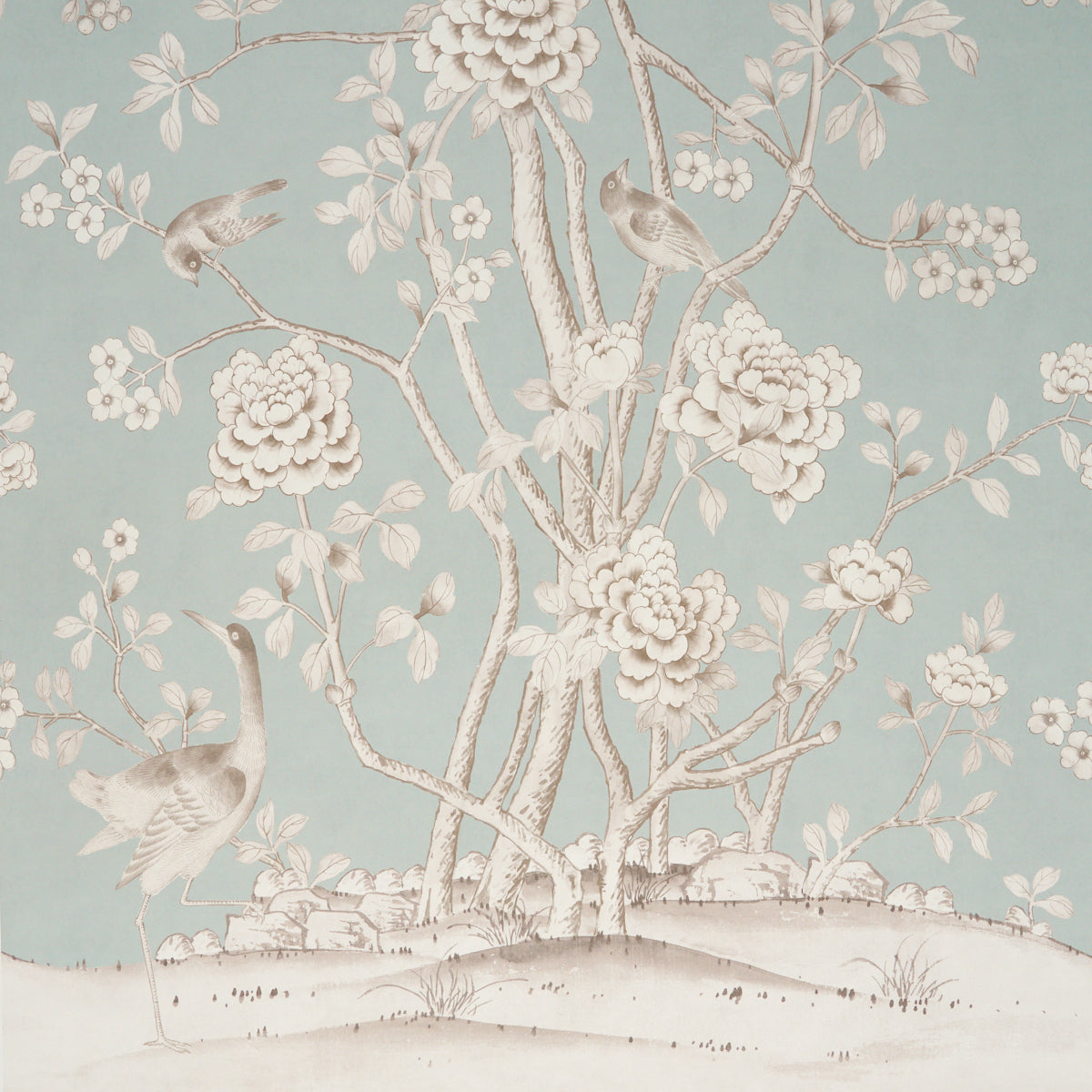 Purchase 5015441 | Chinois Palais Panel, Duck Egg - Schumacher Wallpaper