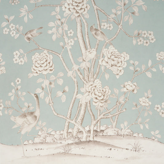 Purchase 5015441 | Chinois Palais Panel, Duck Egg - Schumacher Wallpaper