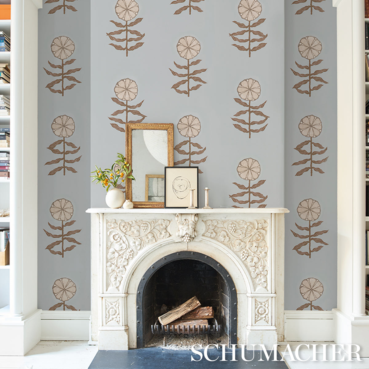 Purchase 5015453 | Pretty Petals, Sky - Schumacher Wallpaper