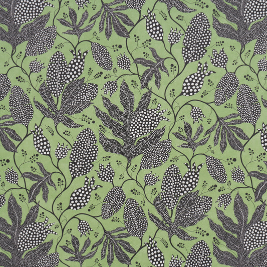 Purchase 5015460 | Polka Dot Jungle, Black & Green - Schumacher Wallpaper